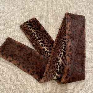 Cejon brown Leopard Print Faux Fur Scarf Like new